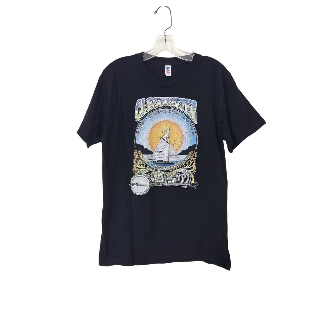 Clearwater Festival 2017 Stage Crew T-Shirt Black Royal Apparel M Cotton Blend U